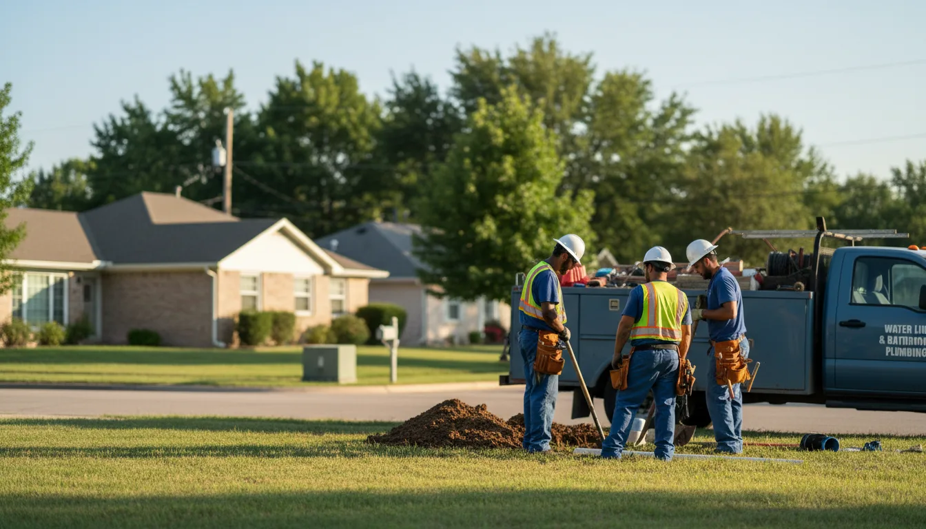 Residential water line and bathroom plumbing service in Drums, PA
